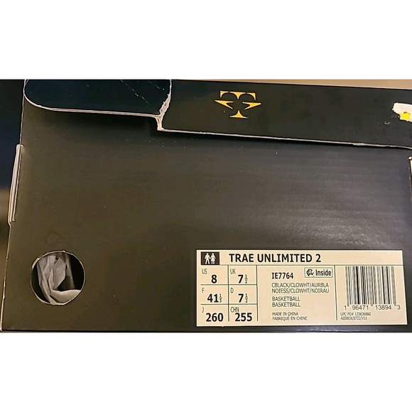 Adidas Trae Unlimited 2 Black White Oreo Basketball Sneakers IE7764 Mens Size 8 - Picture 2 of 10